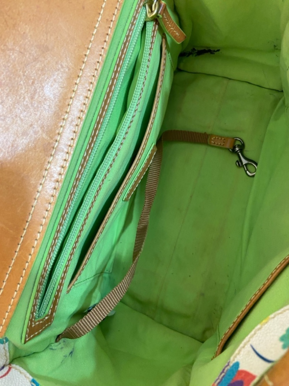 Disney Parks Dooney & Bourke Tinker Bell Flower Shopper Tote Bag Flaw - Picture 15 of 16